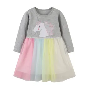 Lady Unicorn Flare Dress         (Gray)