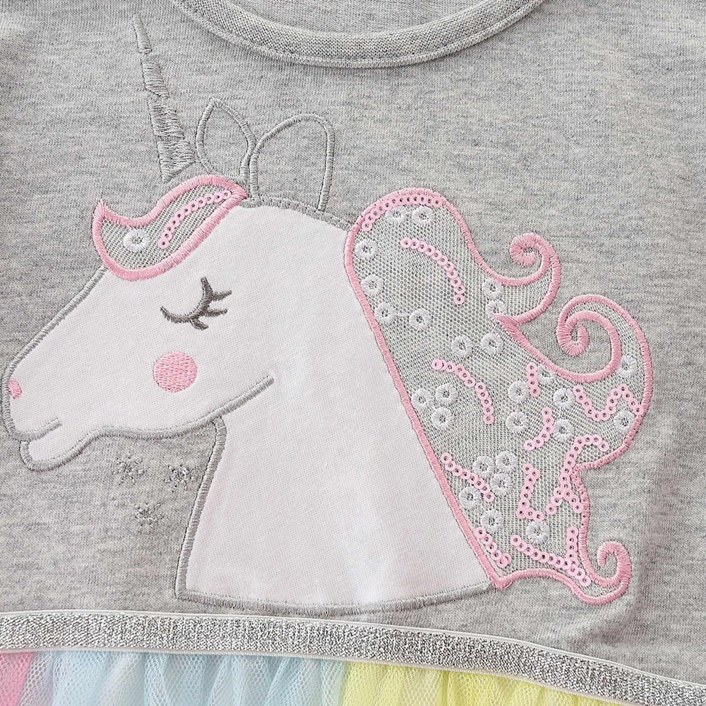 Lady Unicorn Flare Dress         (Gray)