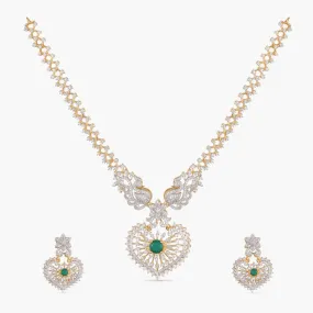 Leepa CZ Silver Necklace Set