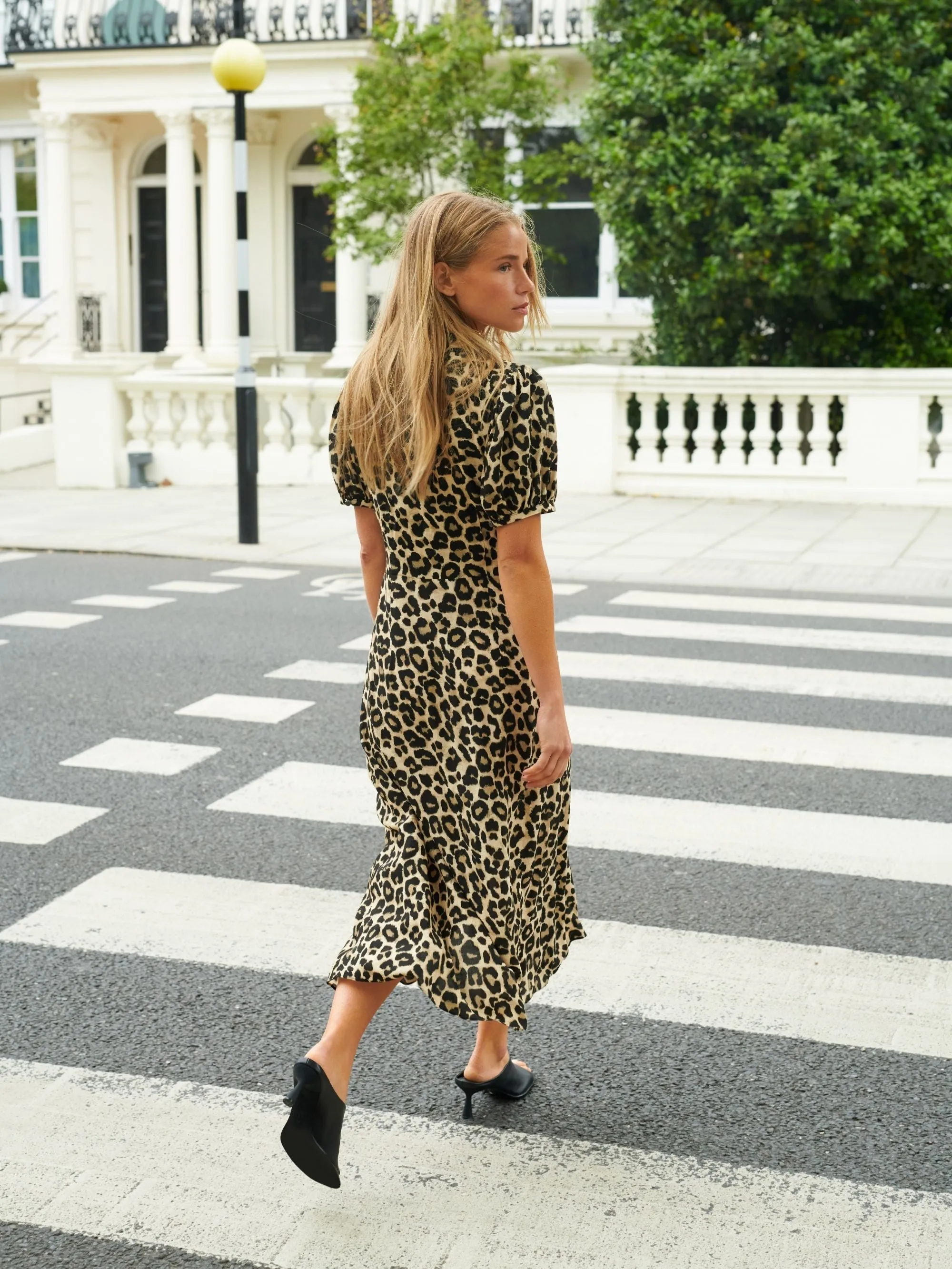 Leopard Print Button Through Shirt Dress