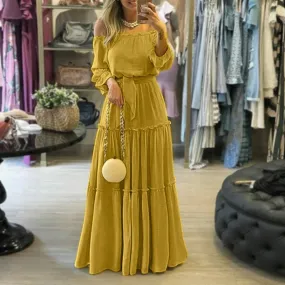 Long Off-Shoulder Boho Dress