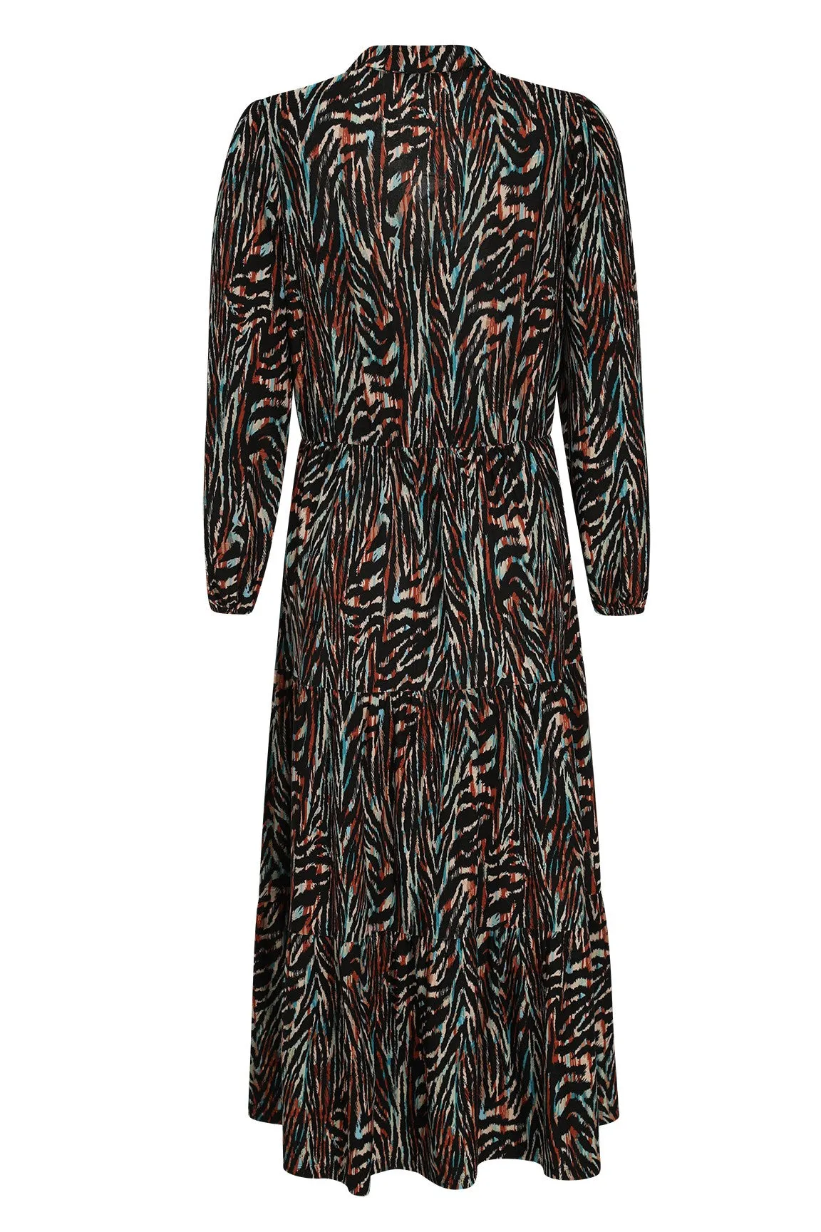 Long sleeve Midi Dress with collar | JADE ANIMAL | 7421ZR