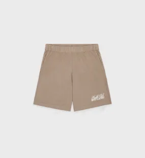 Made In USA Gym Short - Espresso/White