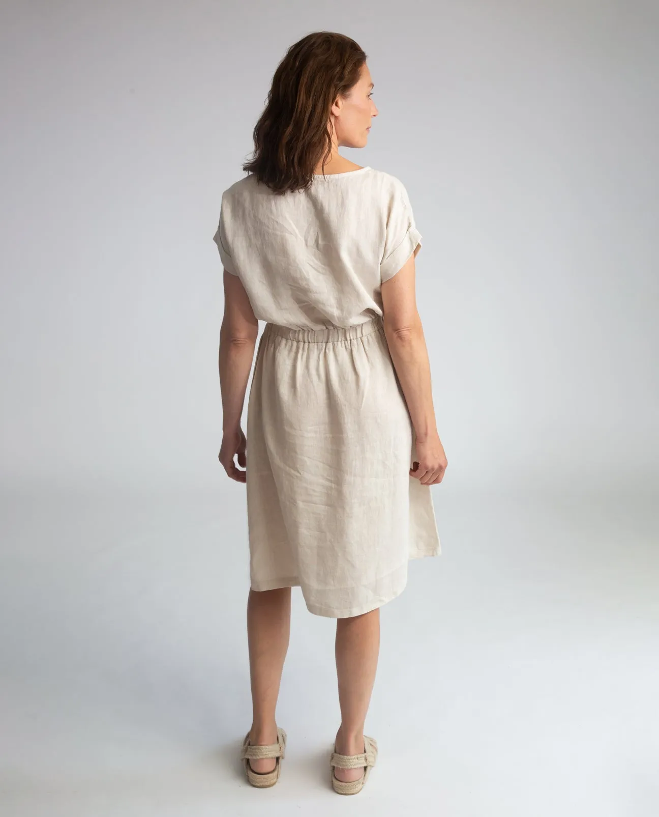 Marissa-May Linen Dress in Bone