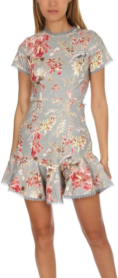 'Mercer' Flutter Cutout Back Floral Print Dress