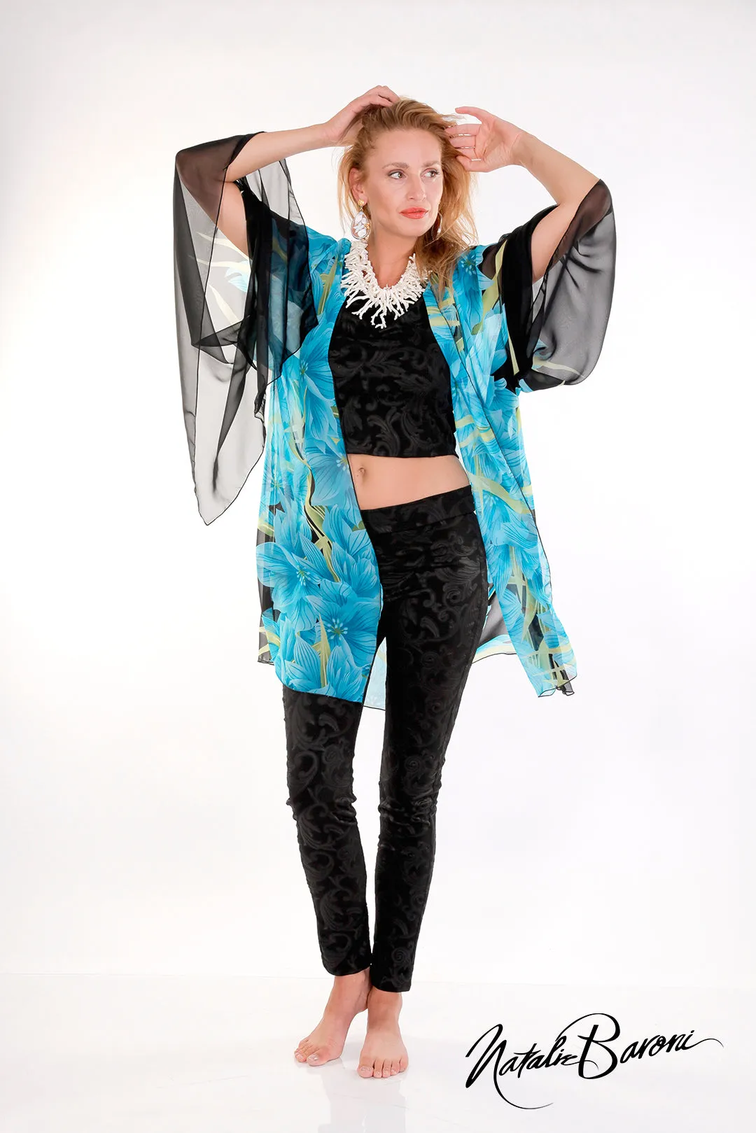 Mid-Length Kimono Sleeve Duster - Lido