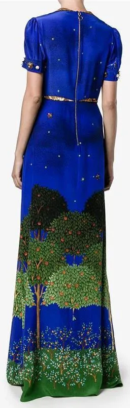 'Midnight Garden' Sequin Embellished Maxi Dress