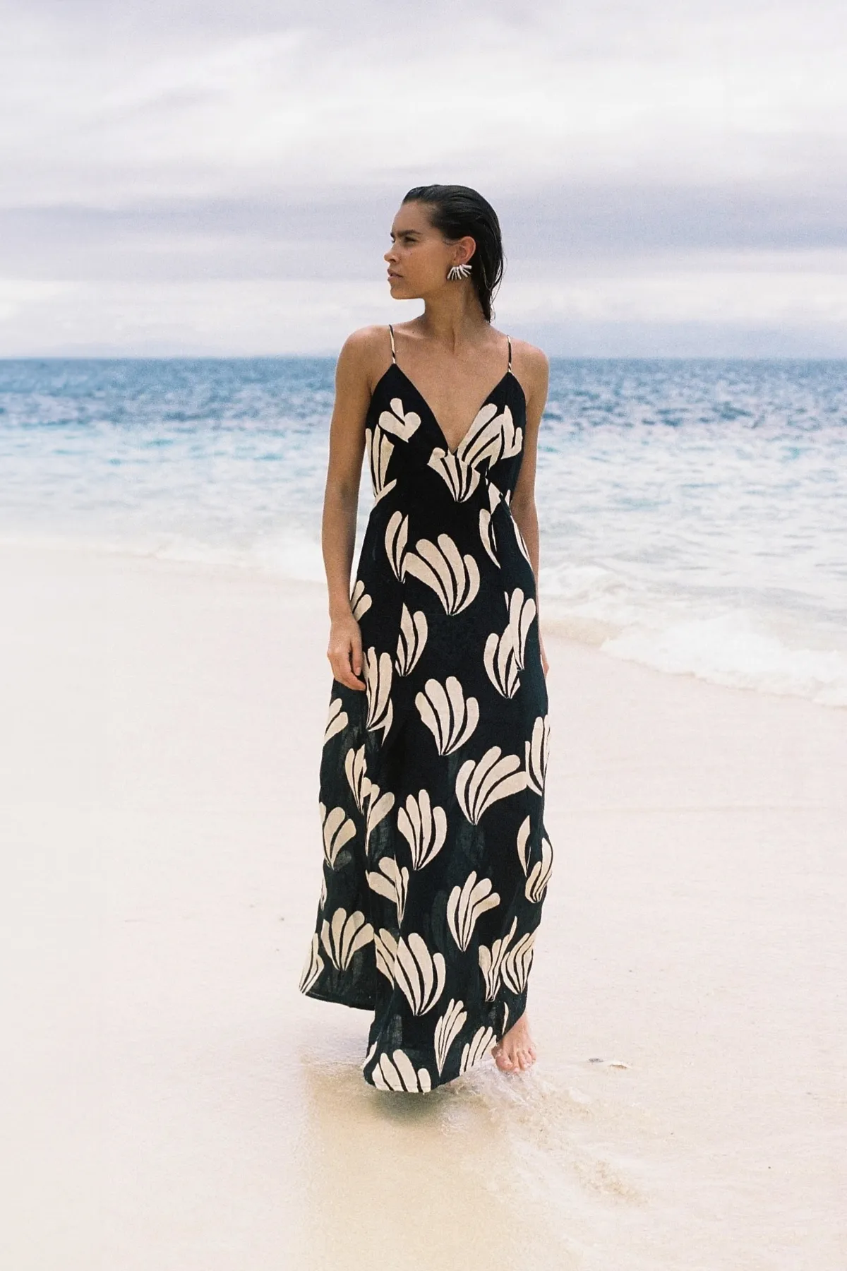 Palm Linen Dress