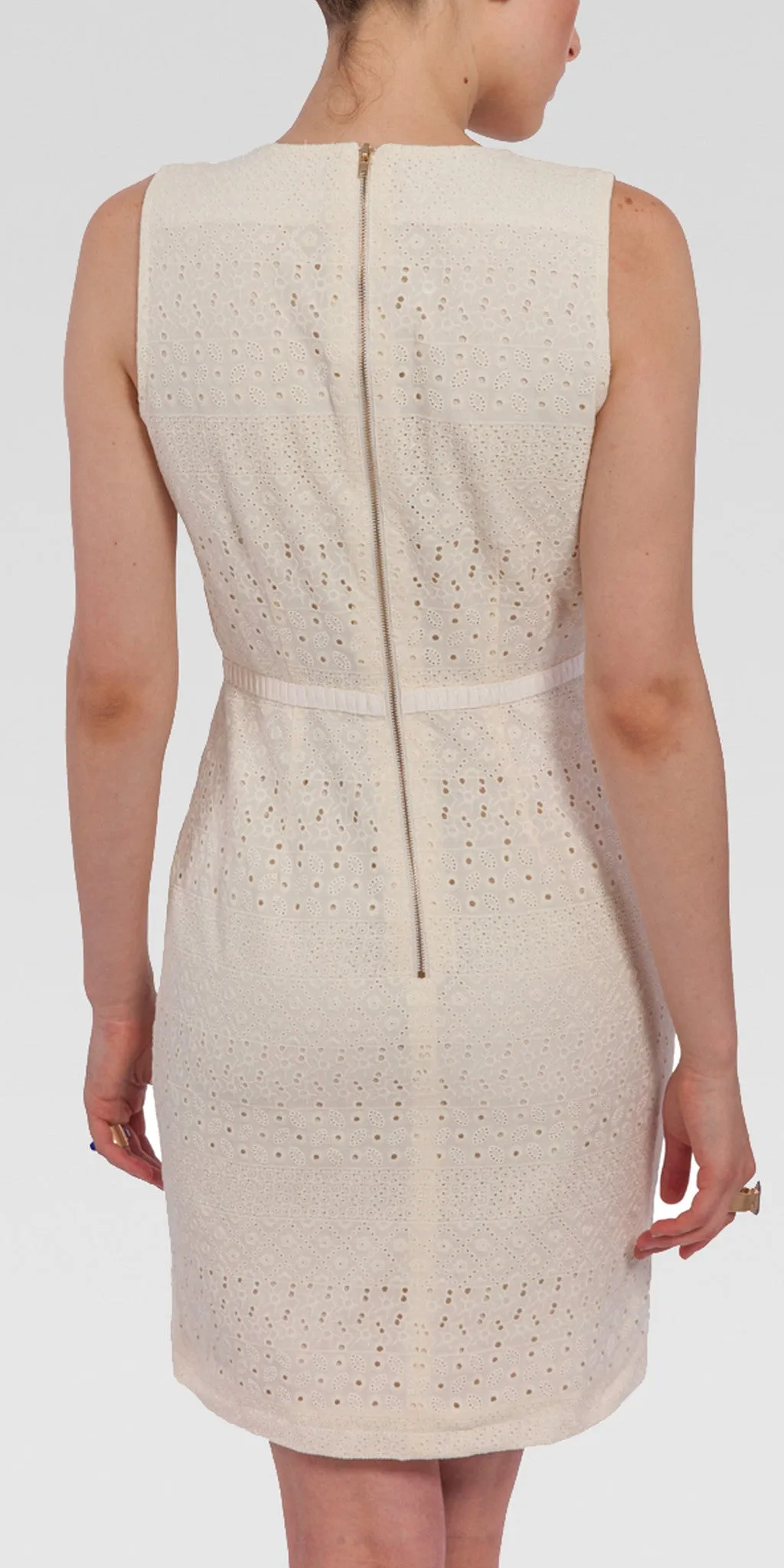 Panel Open-Front Bodycon Mini Dress - Custard