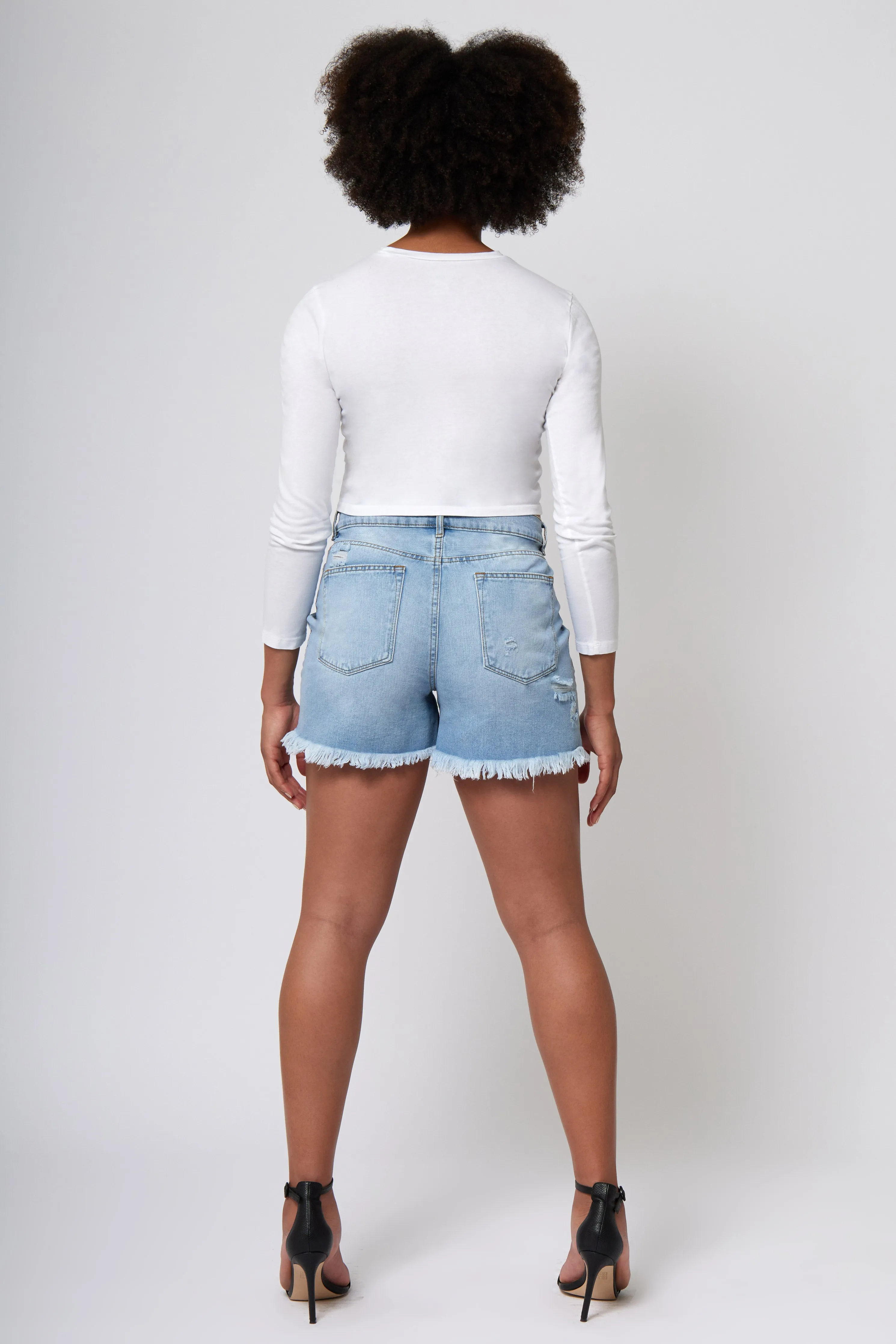 Perfect Stretch 90's Distressed Shorts