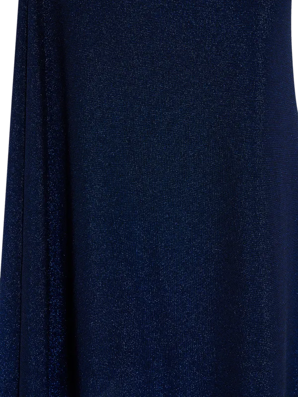 Elegant Peta Sapphire Gown with Lurex Fabric