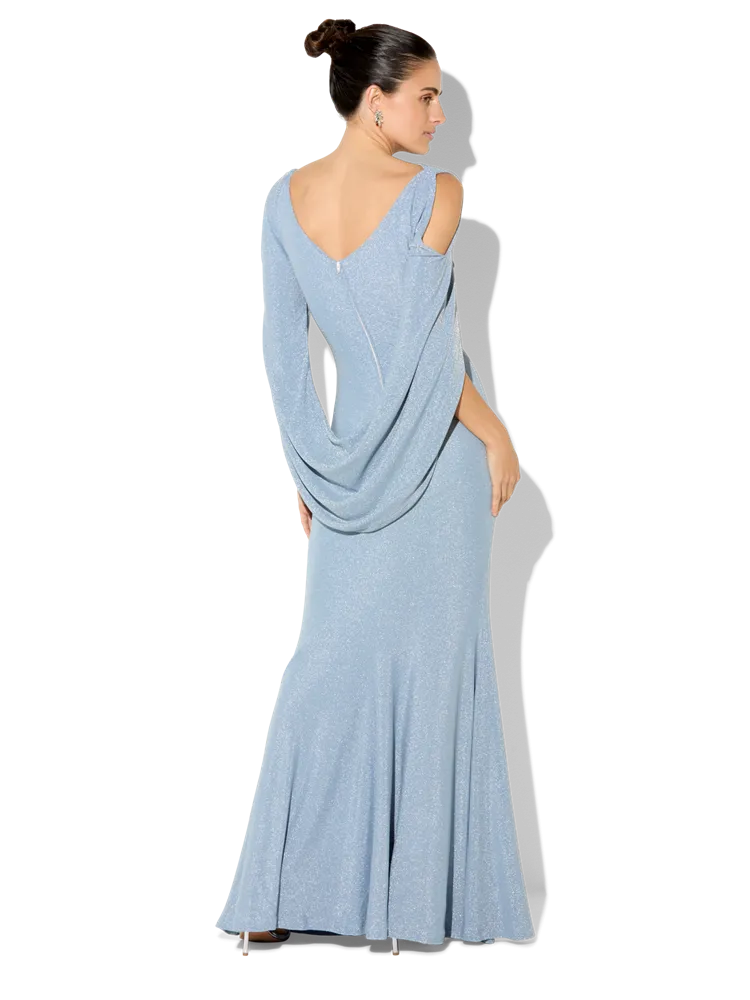 Peta Sky Blue Lurex Gown