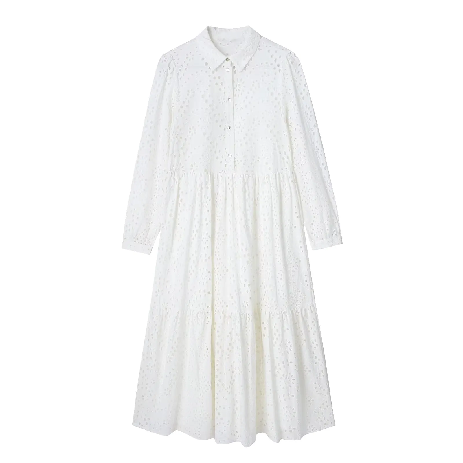 Pre Order:  Eyelet Midi White Dress