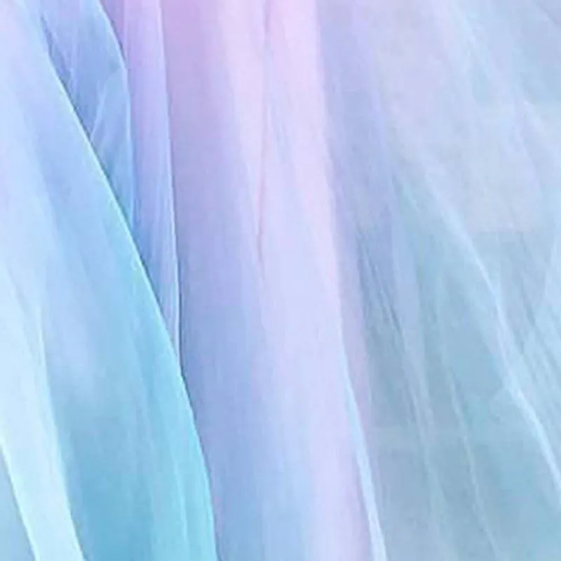 Rainbow Deep Plunge Ombre Gradient Evening Ball Gown Dresses