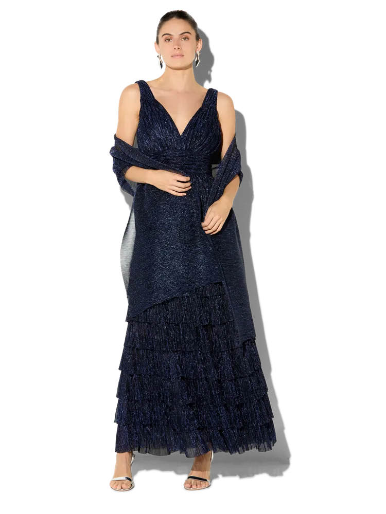 Rhoni Navy Metallic Wrap