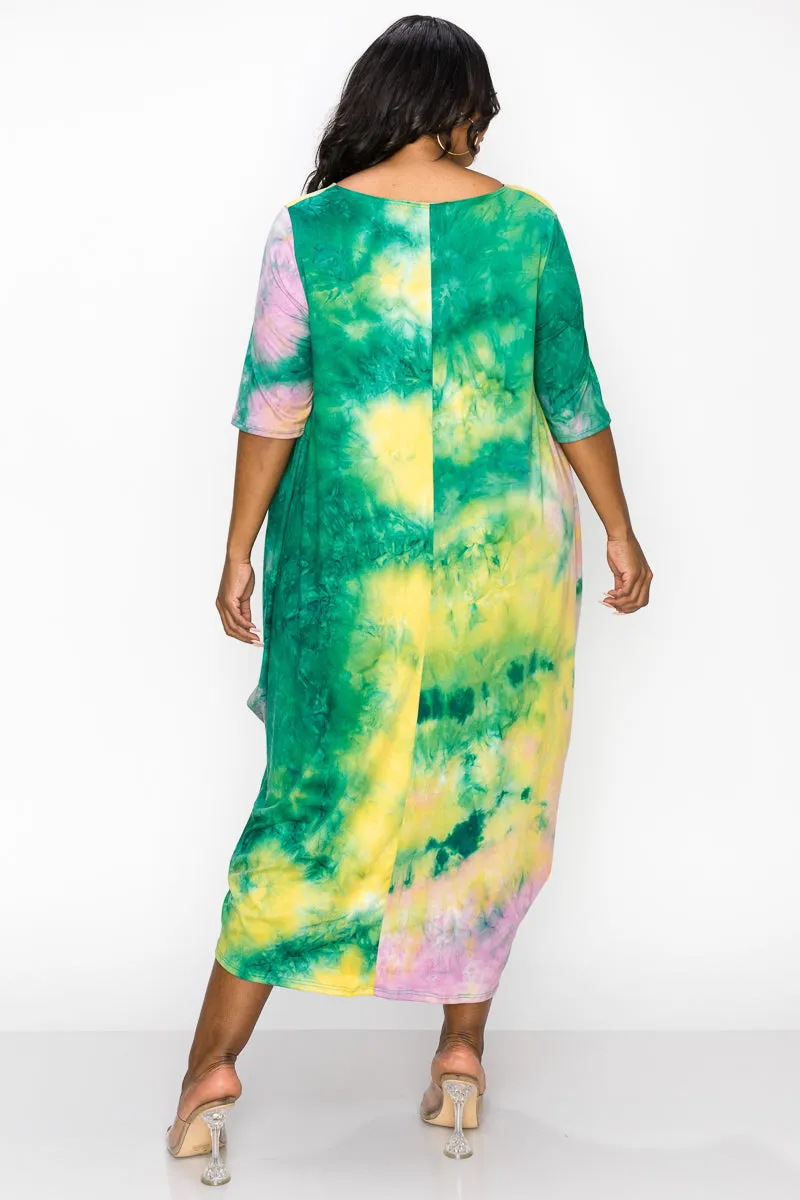 Tie Dye Harem Midi Dress