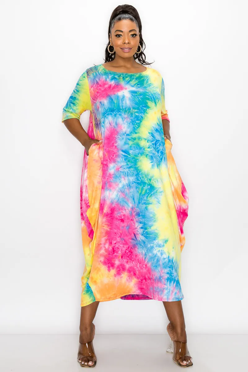 Tie Dye Harem Midi Dress