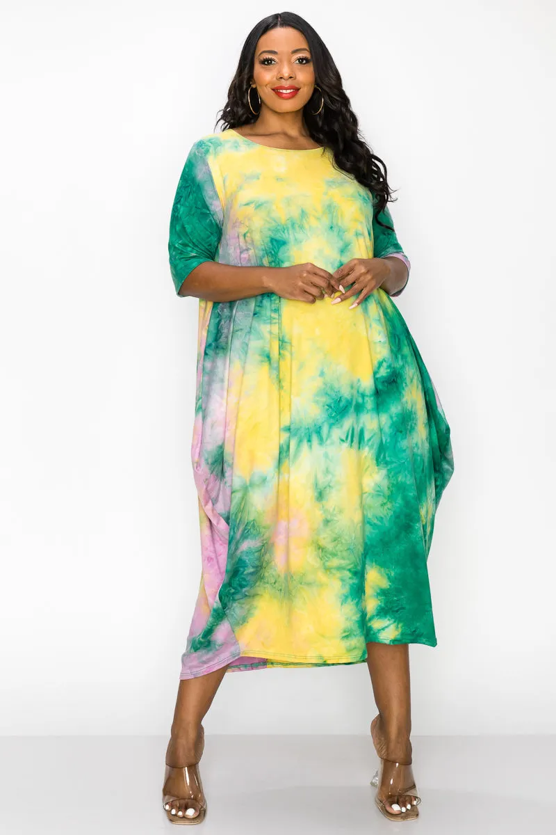 Tie Dye Harem Midi Dress