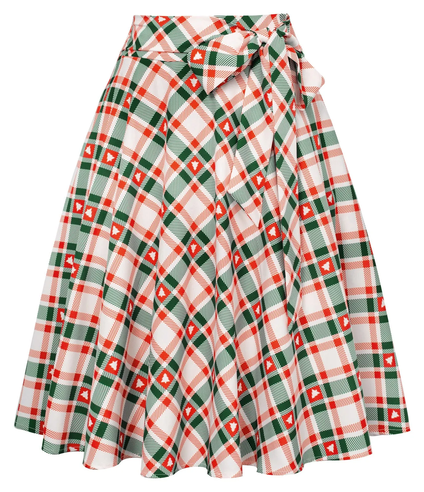 Vintage Sleeveless Plaid Ruched A-Line Flowy Swing Midi Dress