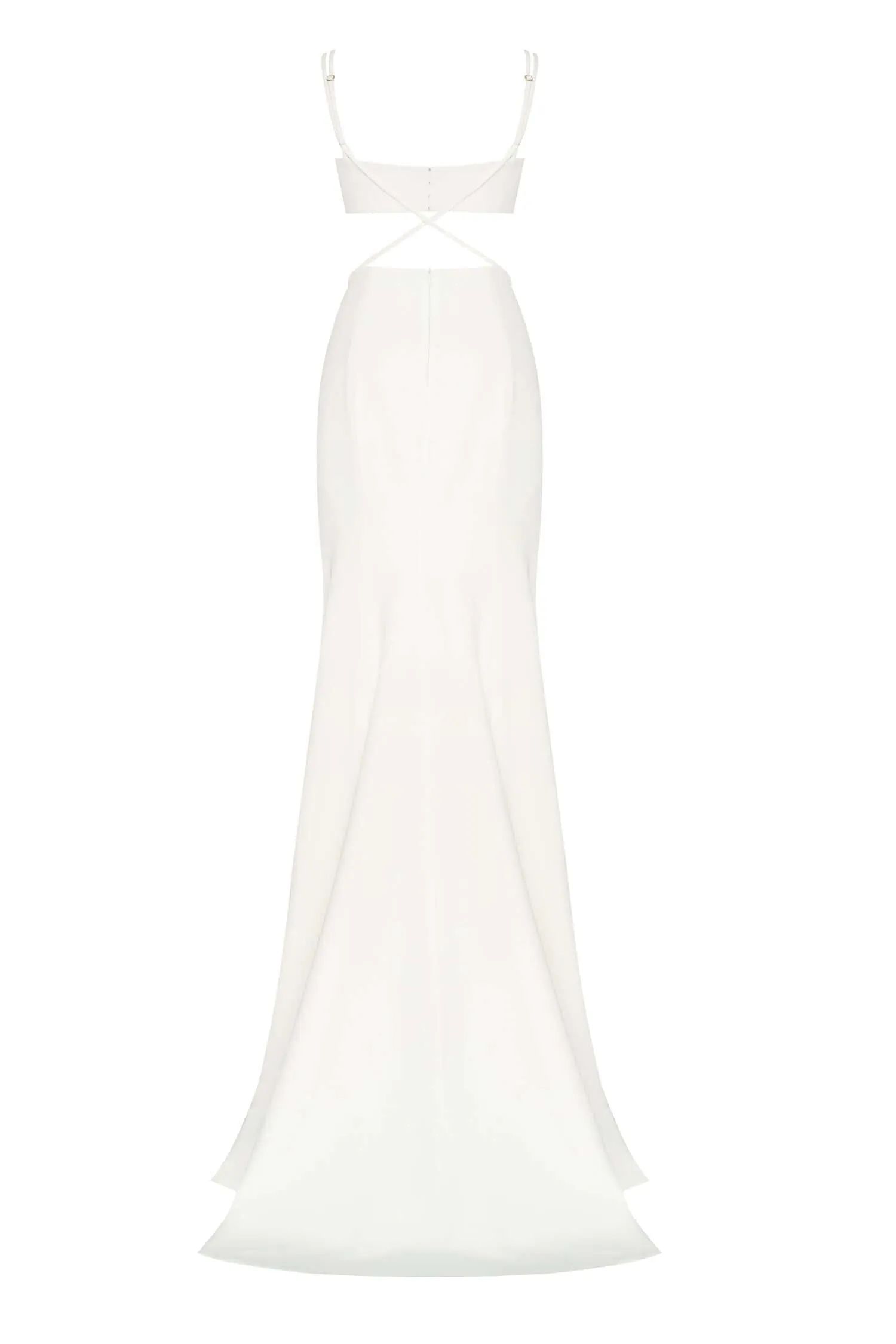 White Casual side cut out maxi dress